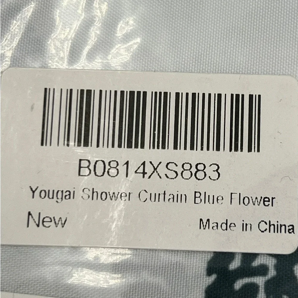 Yougai Shower Curtain Blue Damask Floral B0814XS883 Brand New